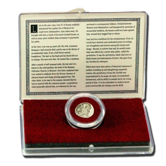 Ivan the Terrible, Silver Kopek Coin In Clear Case - Picture 1 of 4